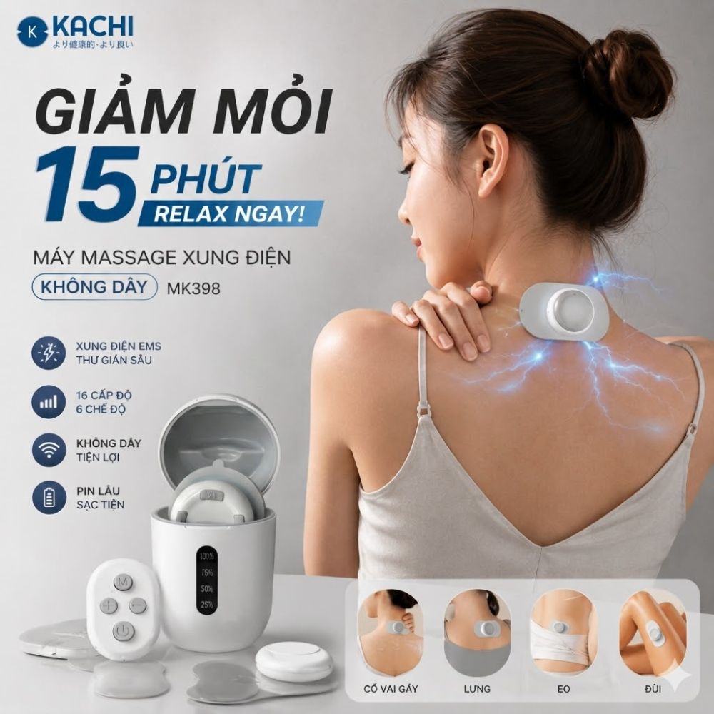 Máy Châm Cứu Xung Điện Không Dây Kachi MK398 – Hàng chính hãng