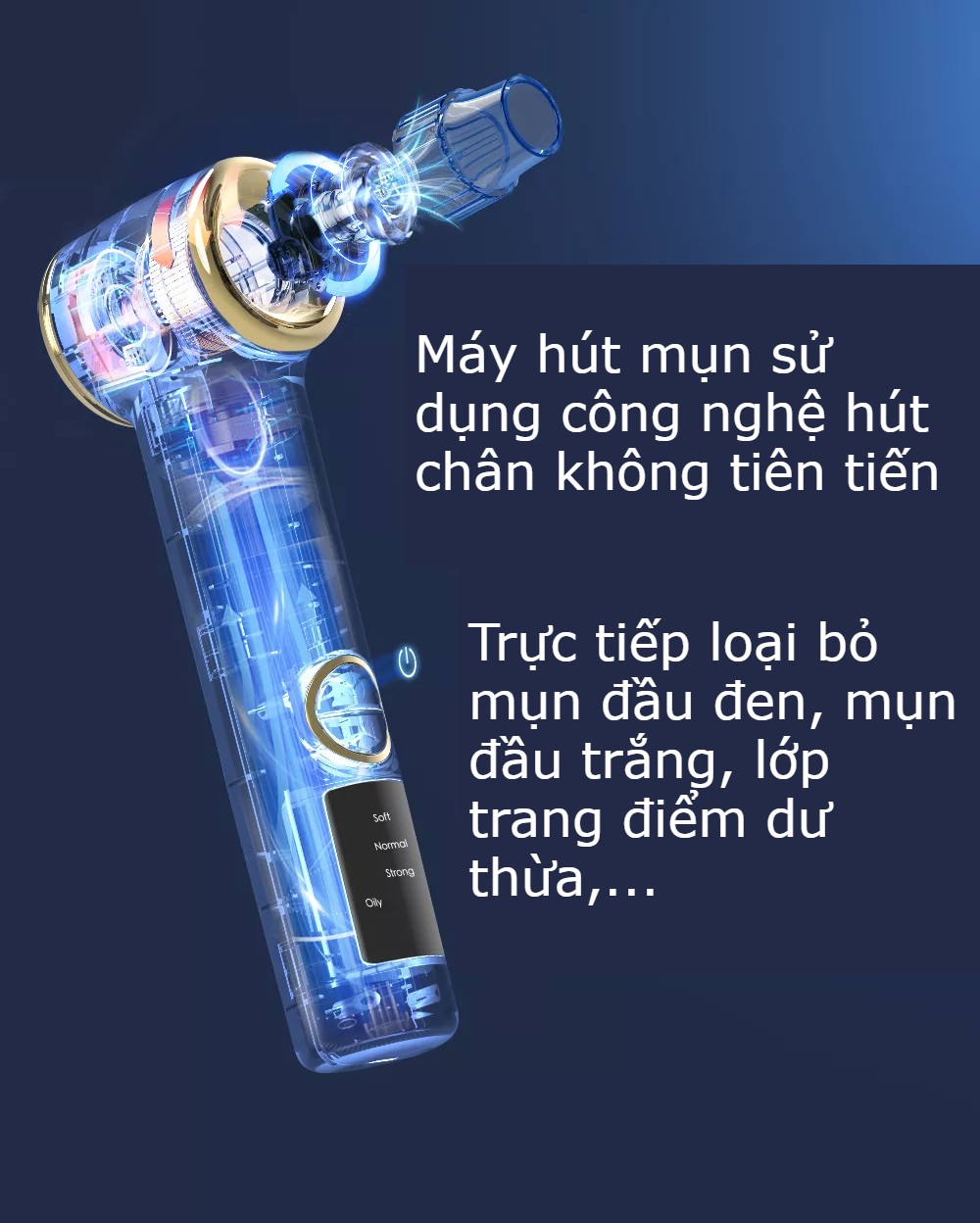 Máy hút mụn cầm tay cao cấp-Máy hút mụn đa năng 4 chế độ hút, 3 mức độ hút, 5 đầu hút thay thế giảm mụn cám, mụn đầu đen, làm sạch da mặt, cải thiện làn da- Máy hút mụn mini công nghệ nén nóng thu nhỏ lỗ chân lông, phù hợp với mọi loại da