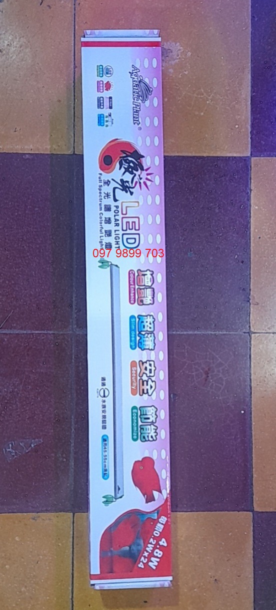 Đèn led máng đỏ cá không đỏ nước 4.8W cho bể 45-55cm