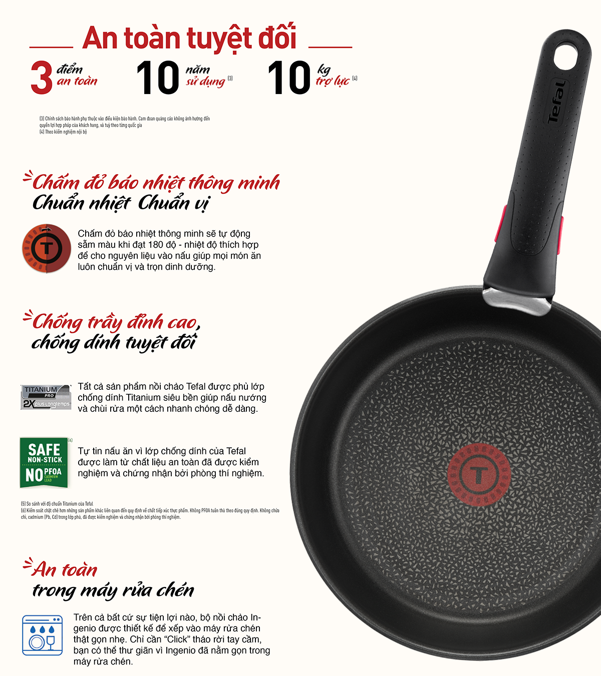 Bộ nồi chảo cán rời 3 món Tefal Ingenio Daily Chef - Hàng chính hãng