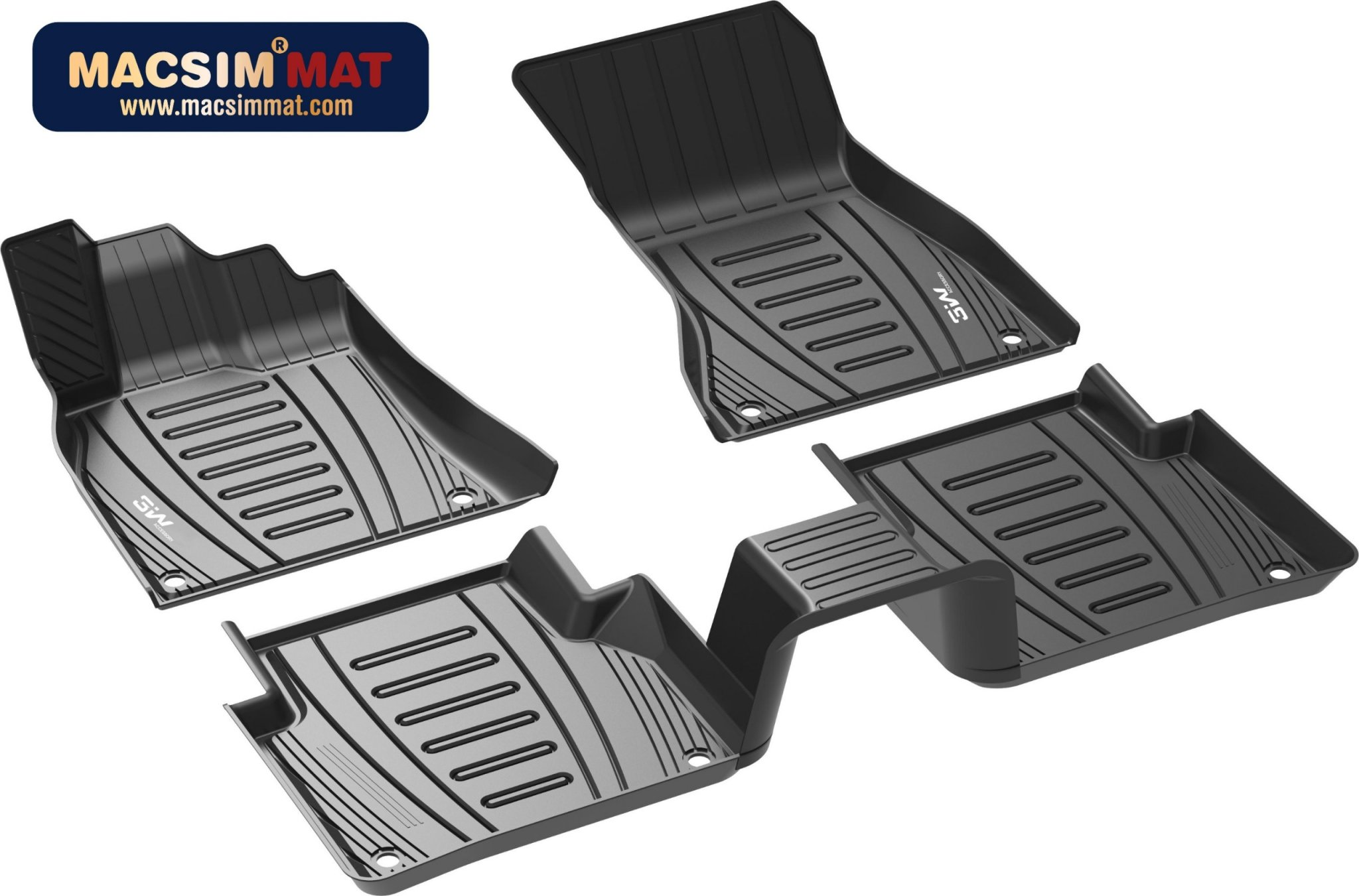 Thảm lót sàn xe ô tô Audi A6 2019- đến nay Nhãn hiệu Macsim 3W chất liệu nhựa TPE đúc khuôn cao cấp - màu đen.'