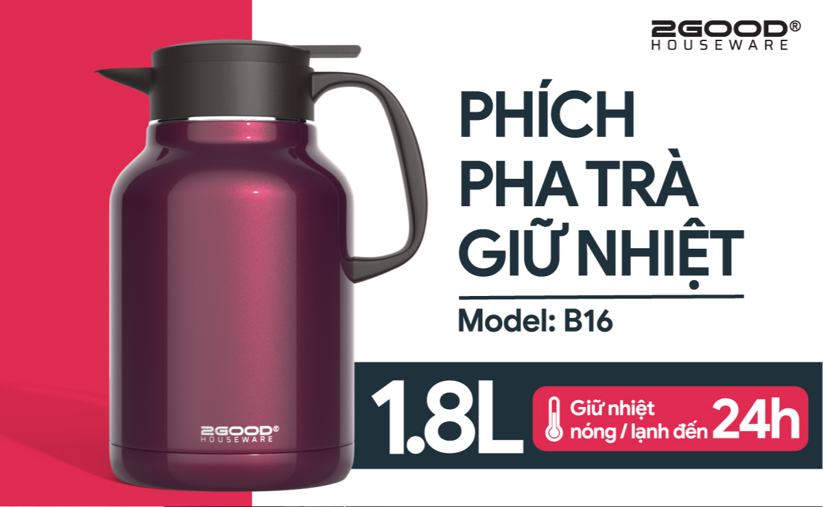 Phích Pha Trà Giữ Nhiệt 2GOOD FLASK B16 (1.8L)