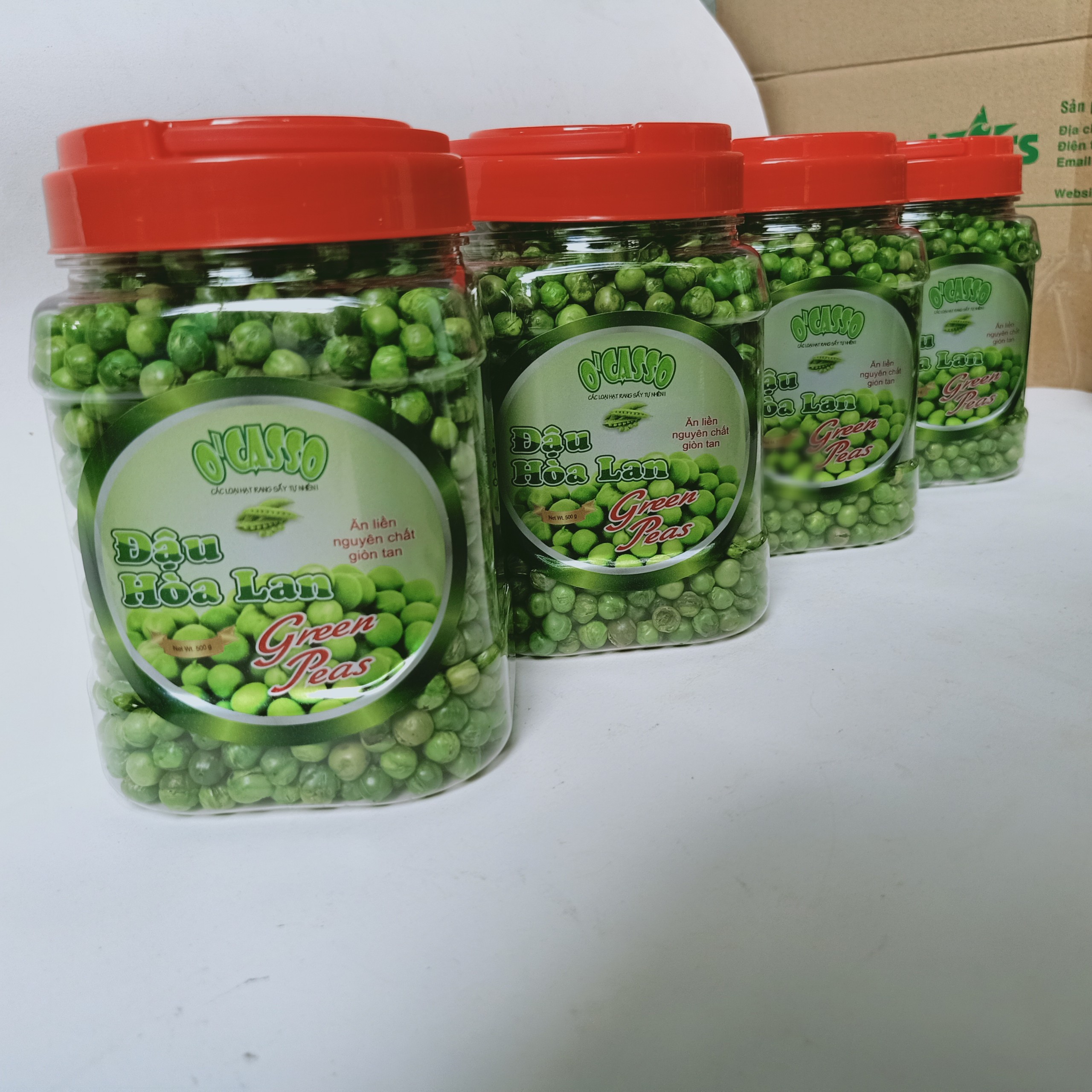 Combo 4 hộp Đậu Hòa Lan Sấy Giòn Vị Muối O'Casso