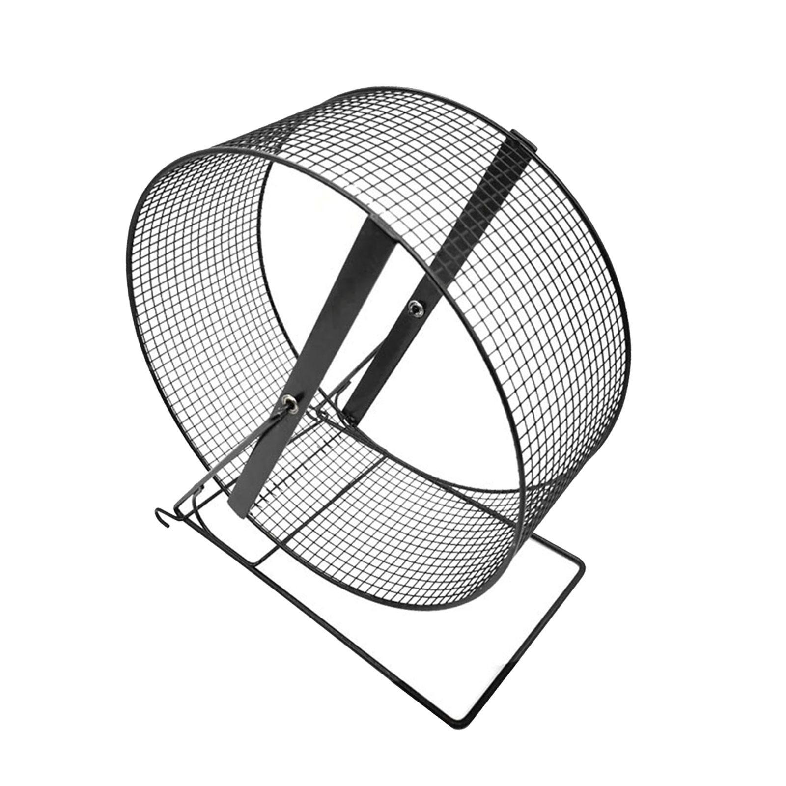 Iron Hamster Running Exercise Wheel Guinea Pig Jogging Wheel Black Wire Mesh
