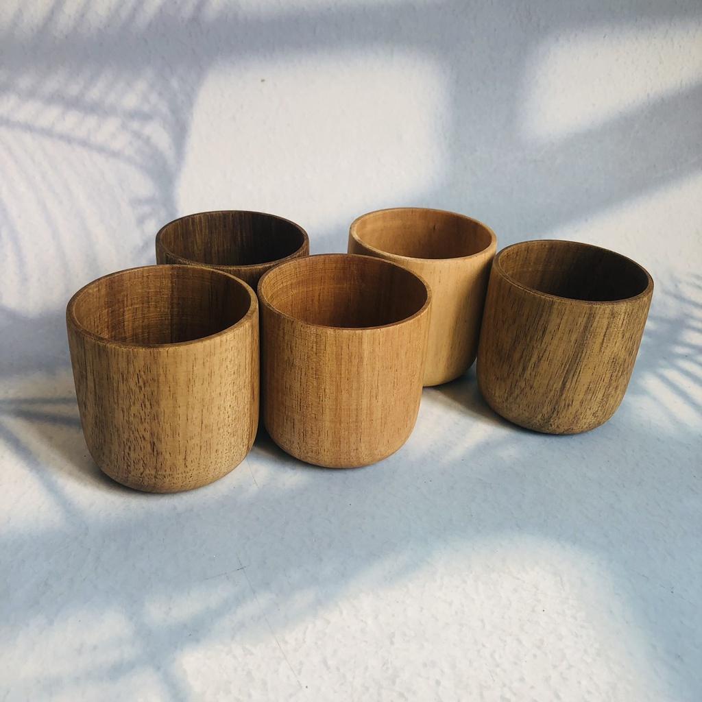 CỐC GỖ KEO 6x6 cm, Cốc Gỗ Uống Trà, Cà Phê, Chụp Ảnh Decor Của Craft Closet