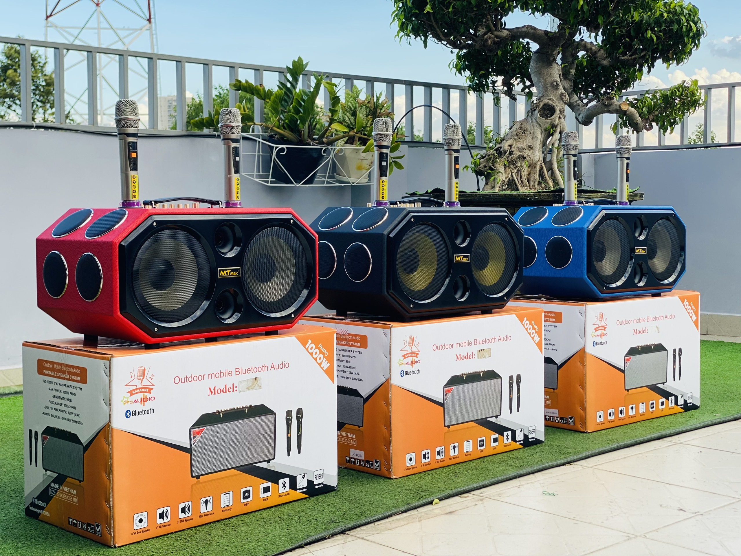 Loa Xách Tay Karaoke MTMAX K124 Pro Âm Thanh Đa Hướng Hệ Thống 12 Loa 12 Đường Tiếng, 2 Bass 20 Công Suất Lớn Đến 500W, Tặng Kèm 2 Micro, Hàng Chính Hãng, Bảo Hành 12 Tháng
