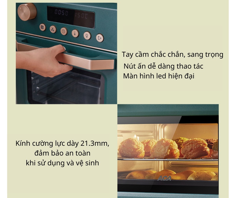 Lò nướng kiêm nồi chiên không dầu ACA