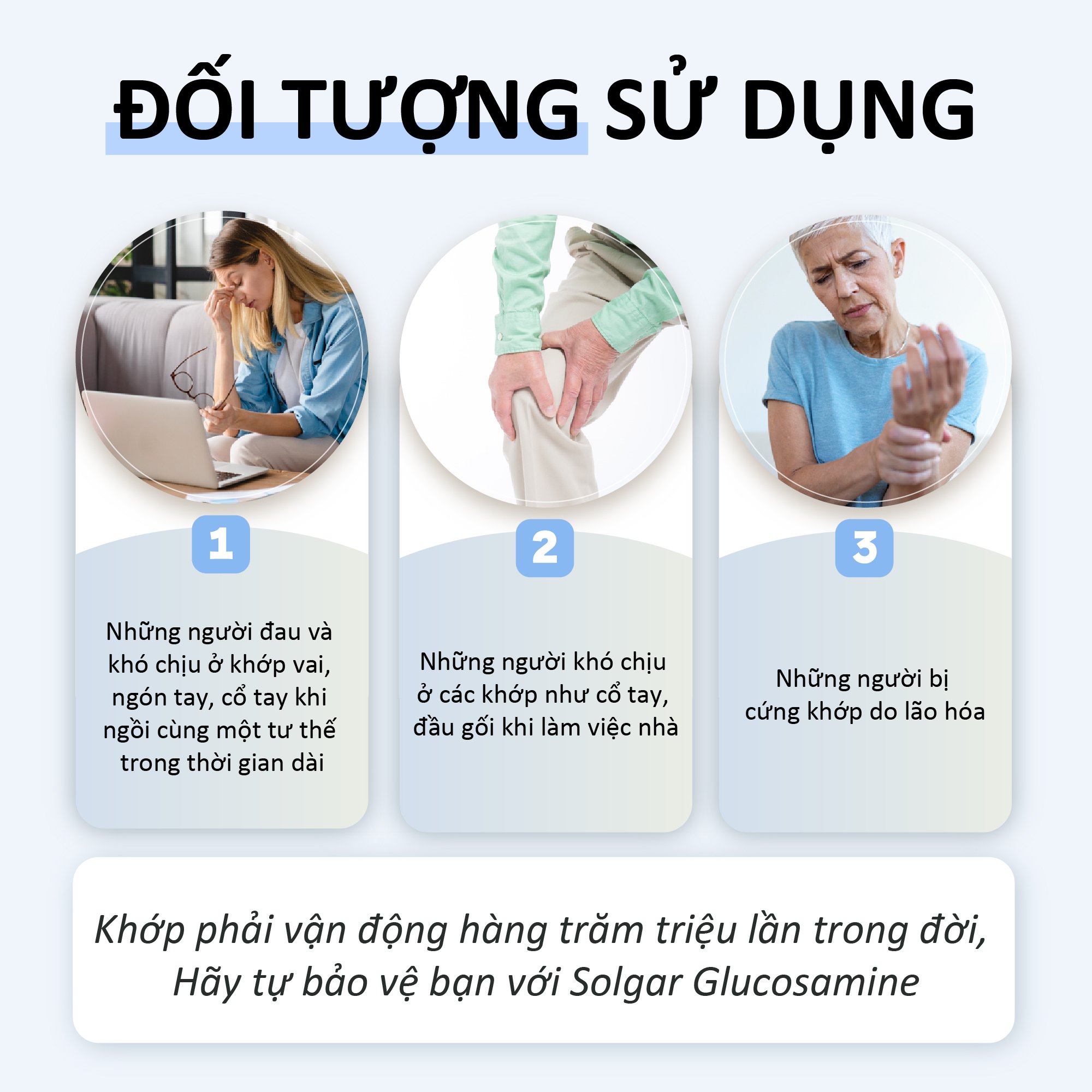 NHẬP KHẨU USA CHÍNH HÃNG - Viên uống hỗ trợ bôi trơn xương khớp, tăng cường độ đàn hồi tế bào sụn Solgar Glucosamine Condrotin MSM
