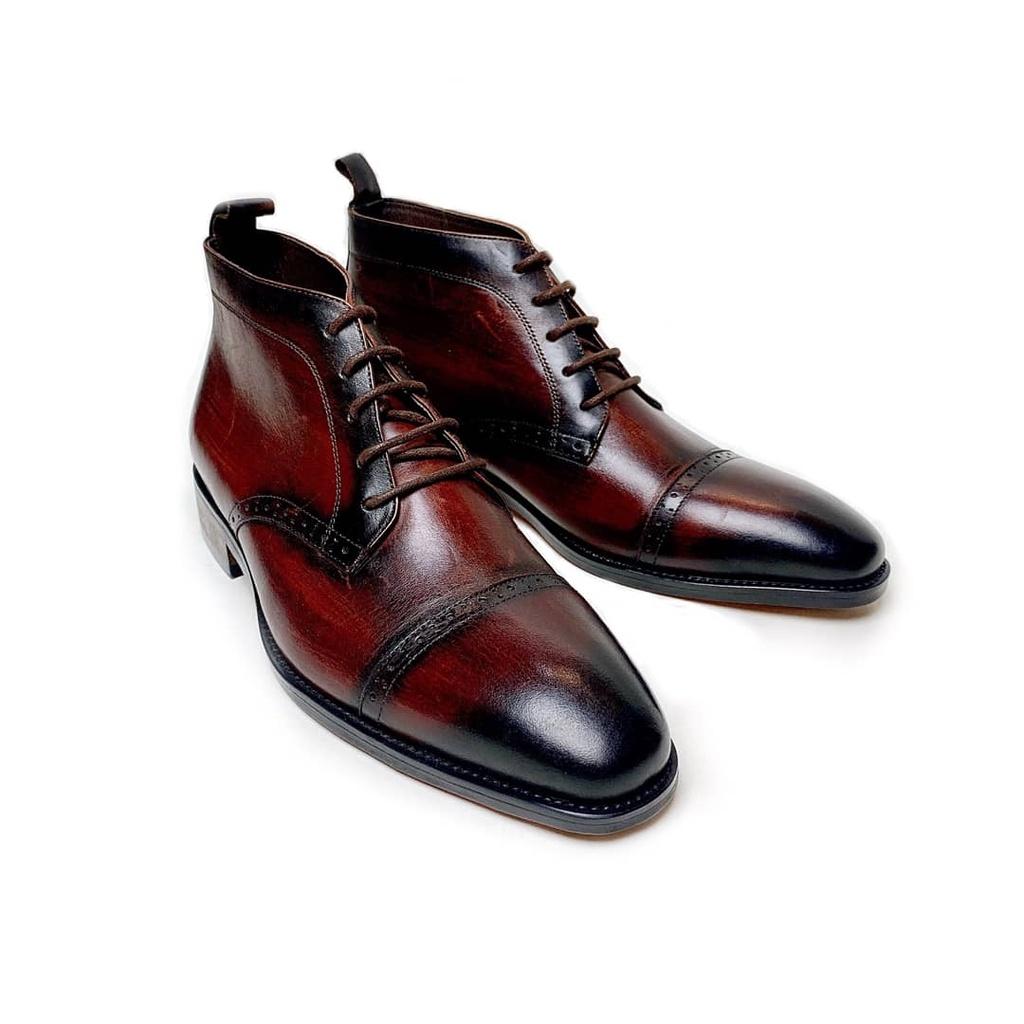 Gìay Tây Nam Derby Brother sepia Boots - Donal Trump Nâu Đen