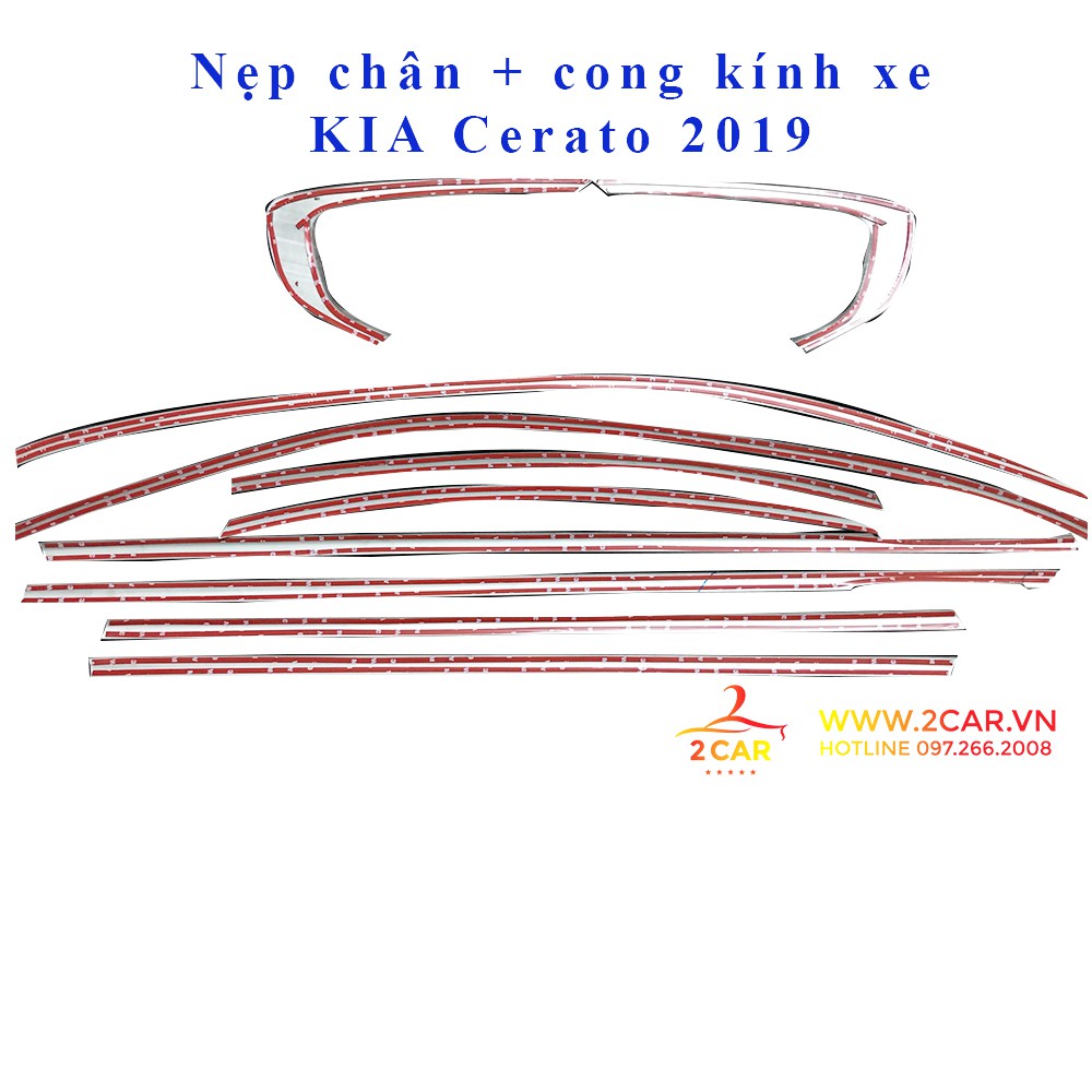 Nẹp viền chân kính và viền cong kính KIA Cerato 2019-2021