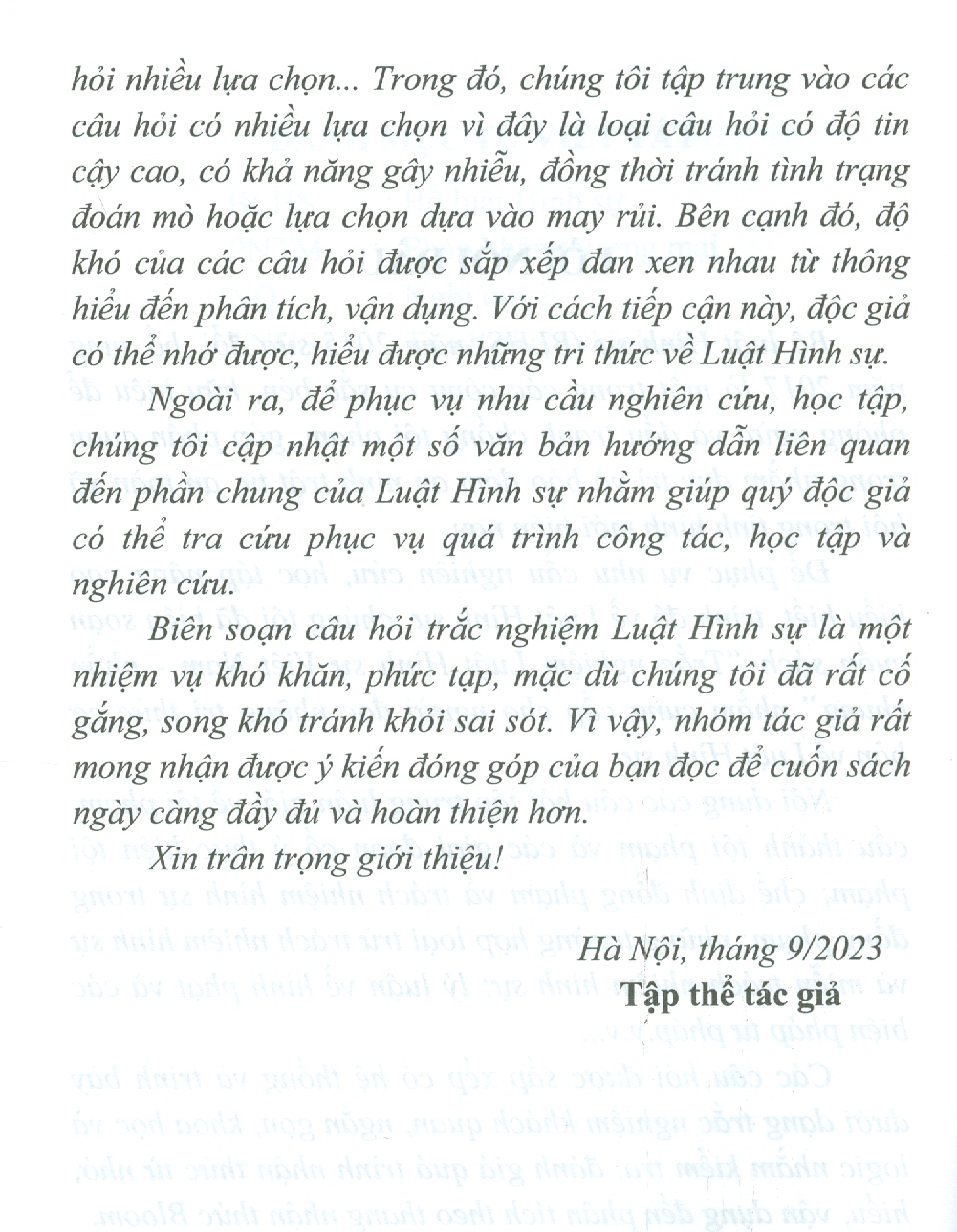 Trắc Nghiệm Luật Hình Sự Việt Nam - Phần Chung (Sách tham khảo; Tái bản có sửa chữa, bổ sung)