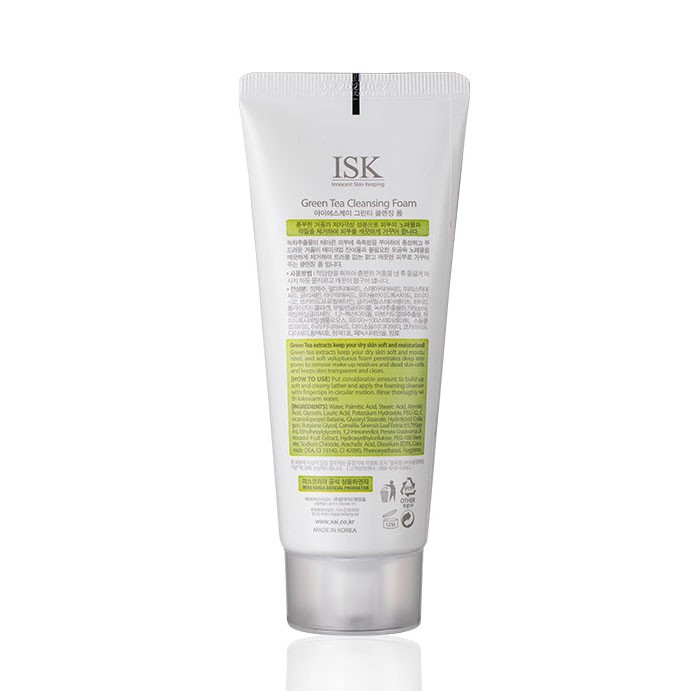 Sữa rửa mặt trà xanh kháng khuẩn ngừa mụn ISK Hàn Quốc 100ml