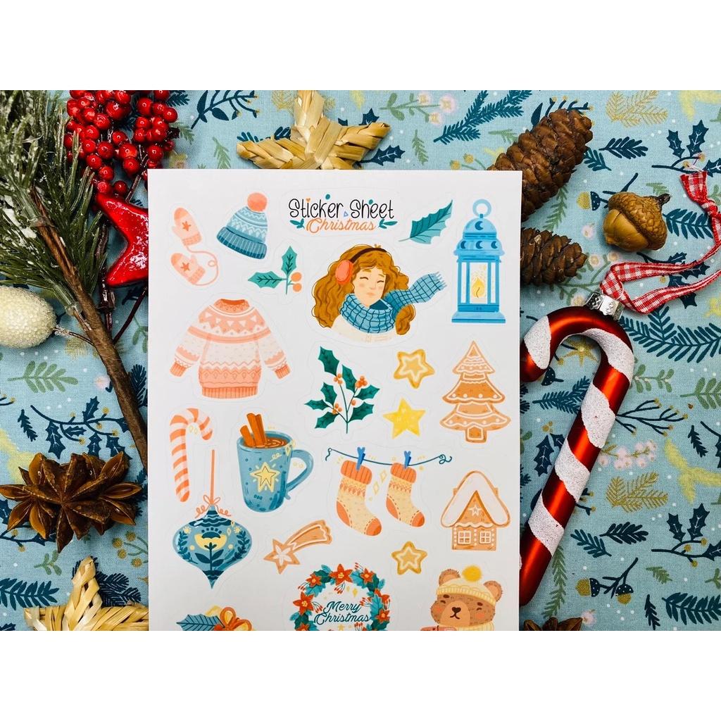 Sticker sheet Christmas - chuyên dán, trang trí sổ nhật kí, sổ tay | Bullet journal sticker