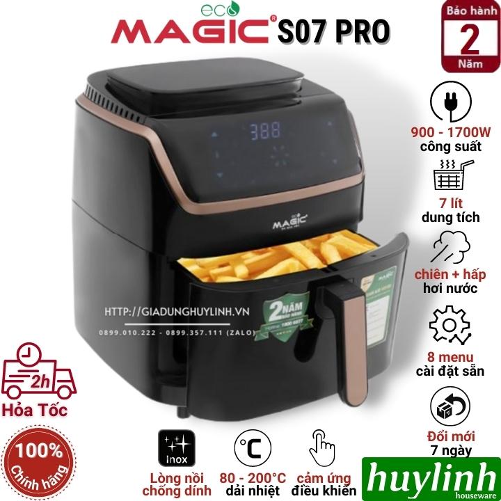 Nồi chiên không dầu - hấp hơi nước Magic ECO S07 Pro - Dung tích 7 lít - Hàng chính hãng