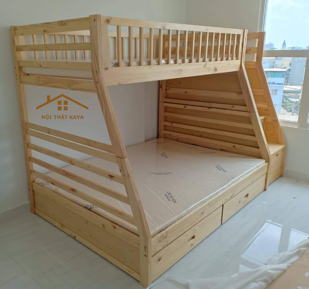 Giường 2 Tầng Xuất Khẩu GT292 – Nâu