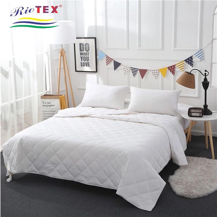 Trọn bộ chăn ga gối trắng trơn RIOTEX1m/1m2/1m4/1m6/1m8 cho khách sạn, bệnh viện, nhà nghĩ, homestay