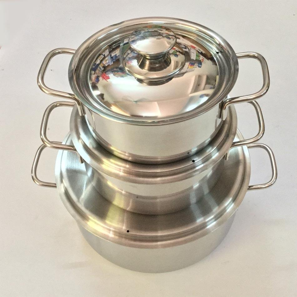 Bộ 3 nồi inox cao cấp chống rỉ dùng được bếp từ
