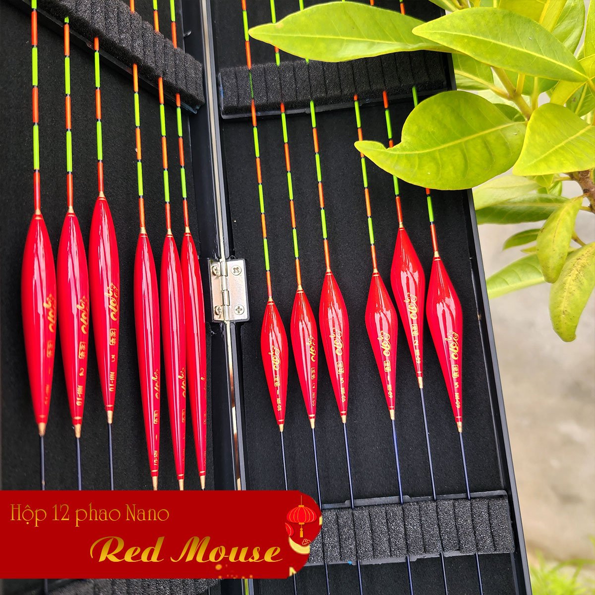 Bộ 12 phao câu đài nano Red mouse - Hộp phao câu đài Bộ gồm 12 quả phao Red mouse có đầy đủ thông số - đồ câu Duy Hưng 0388214833