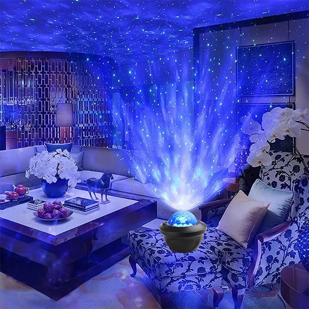 LED STARRY SKY SHIRATE, điều khiển từ xa và hẹn giờ, loa bluetooth, sóng xoay nước tinh tế đèn đêm cho phòng sinh nhật dành cho người lớn