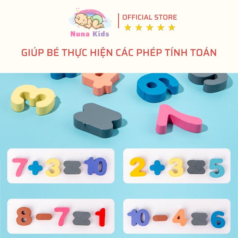 Bảng chữ cái gỗ thông minh NUNAKIDS 7 in 1 đồ chơi cho bé trai gái gồm hình khối, bảng chữ cái và phương tiện