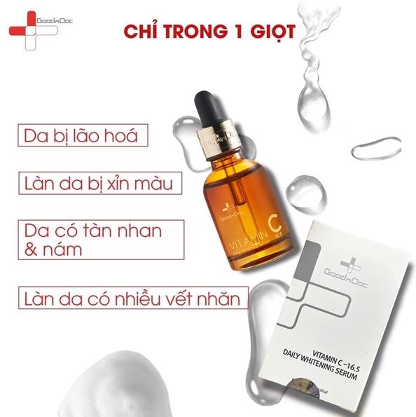 Serum dưỡng sáng mờ thâm nám Goodndoc Vitamin C-16.5 Daily Whitening Serum