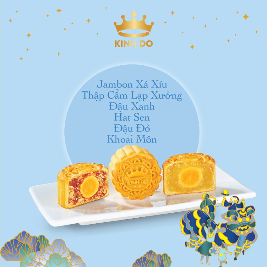 Hộp bánh trung thu Kinh Đô - Bánh trung thu Mini 6 bánh