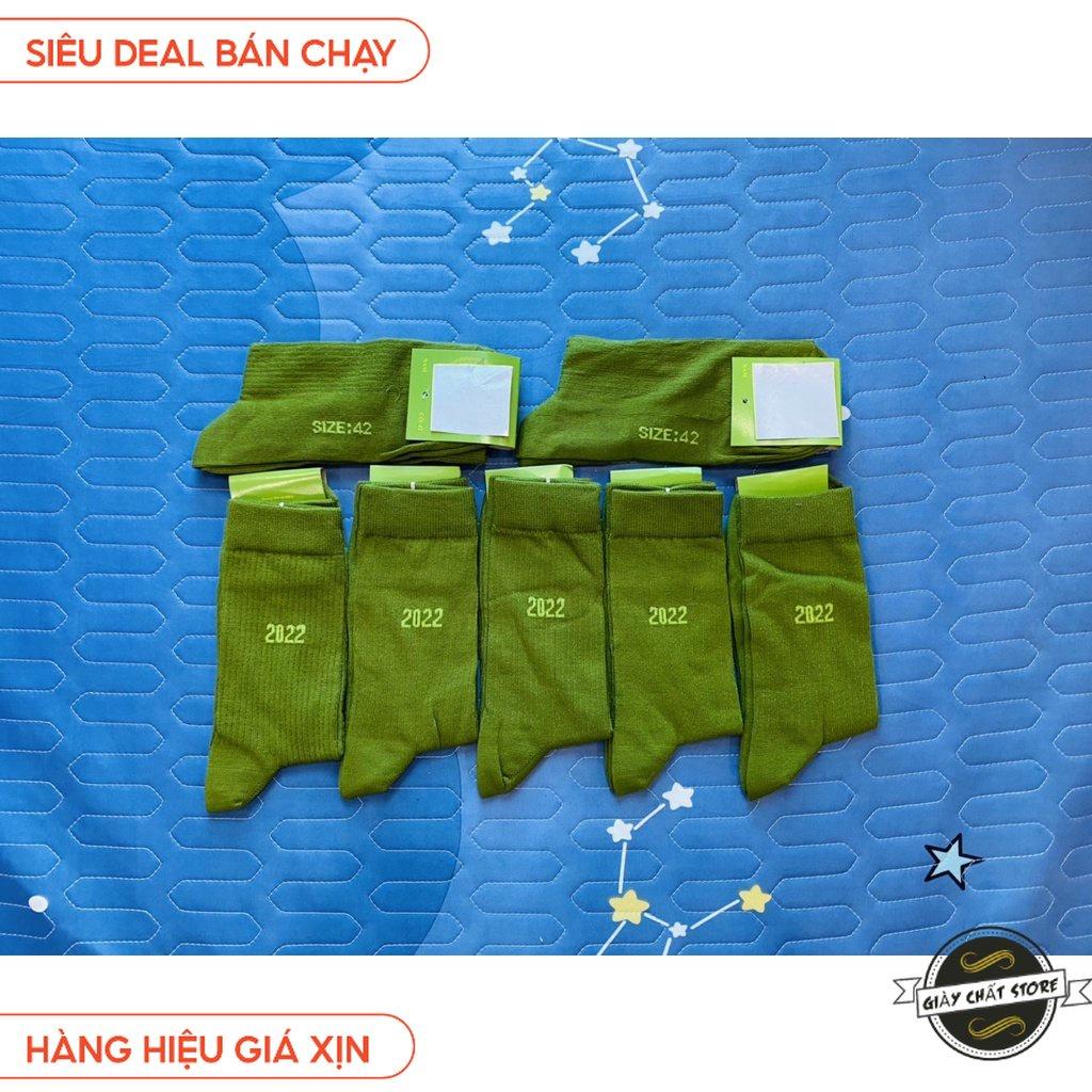 Tất nam xanh rêu cổ cao chất liệu dệt kim cotton co dãn 4 chiều MÃ SQ1