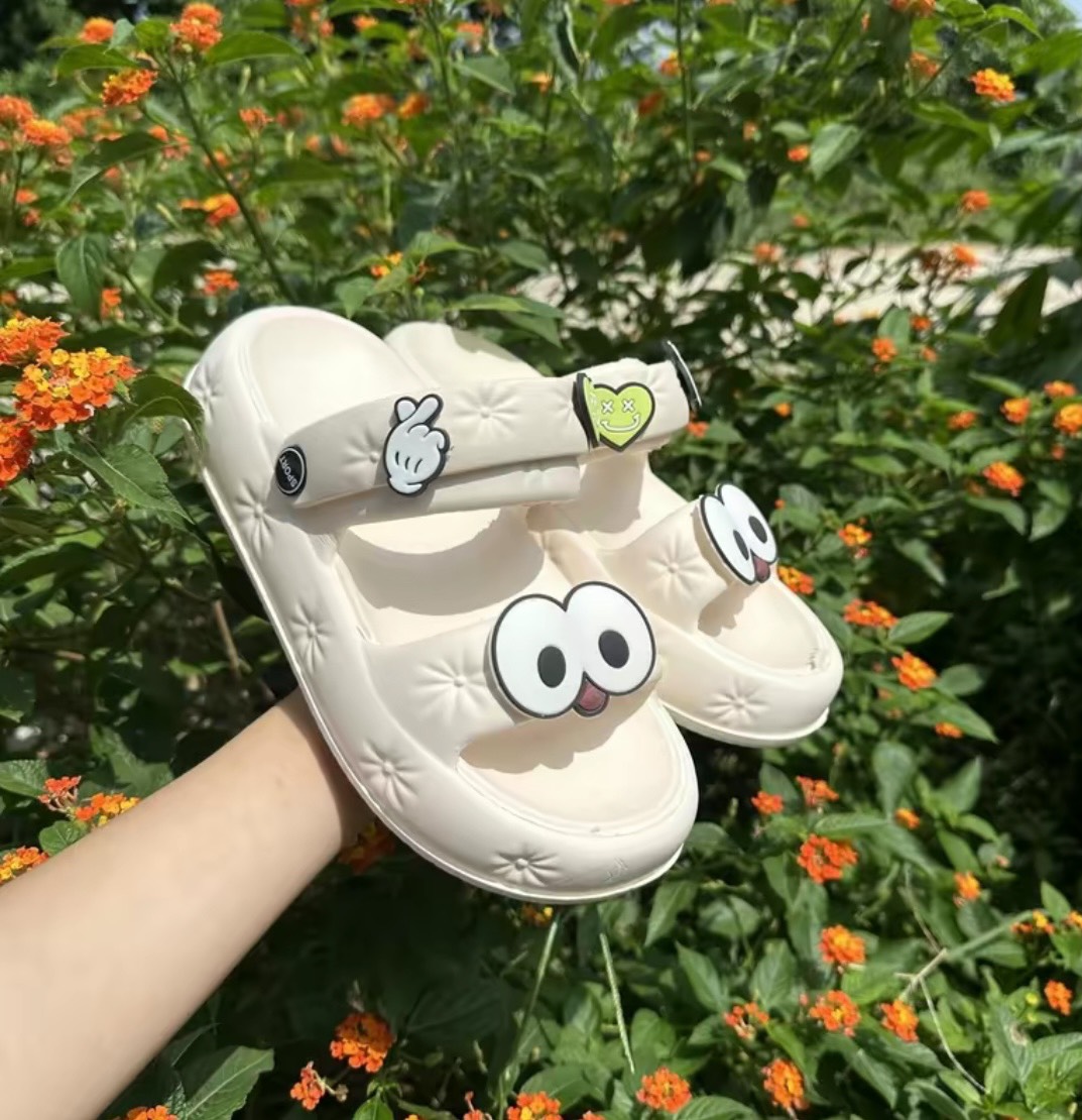 Dép cross dép sục nữ kiểu dáng sandal quai hậu cao 3 cm unisex ulzzang basic chất liệu eva bánh mì đi mưa D420