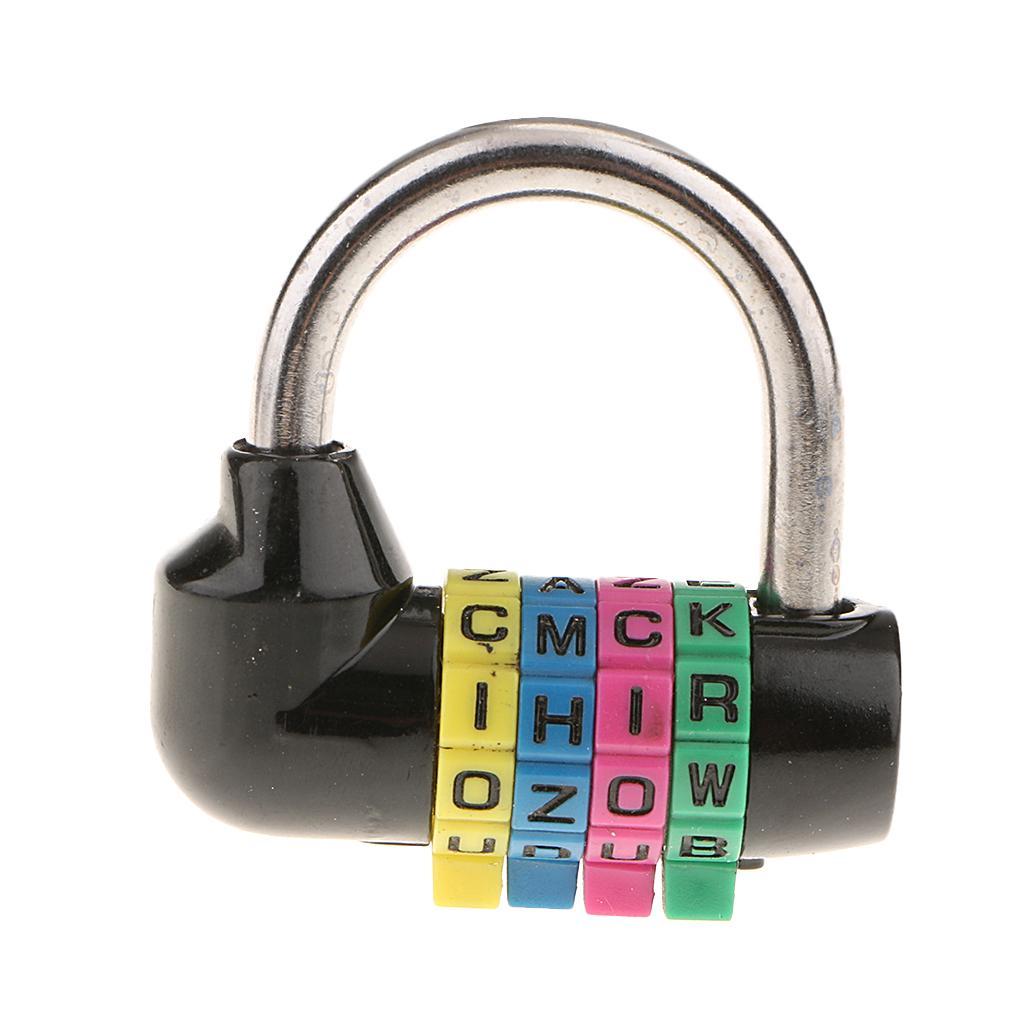 Letter Combination Lock Password  Padlock for Toolbox Black