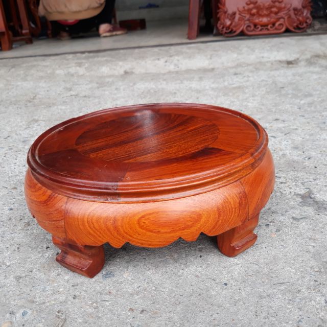 Kỷ tròn - đôn chân tròn - Đế kê bát nhang gỗ hương mặt 24cm cao 9cm