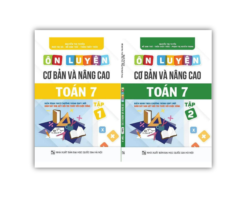 Sách - Combo 2 cuốn Ôn luyện Cơ bản và Nâng cao Toán 7 Tập 1 + Tập 2 - Kết nối Tri thức với Cuộc sống