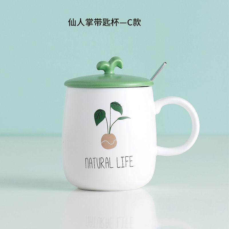 Sáng Tạo Hay Nhất Hoạt Hình Siêu Dễ Thương Học Sinh Cốc Sứ Cốc Nước Dễ Thương Hộ Gia Đình Nam Nữ Cốc Sữa Có Nắp Muỗng