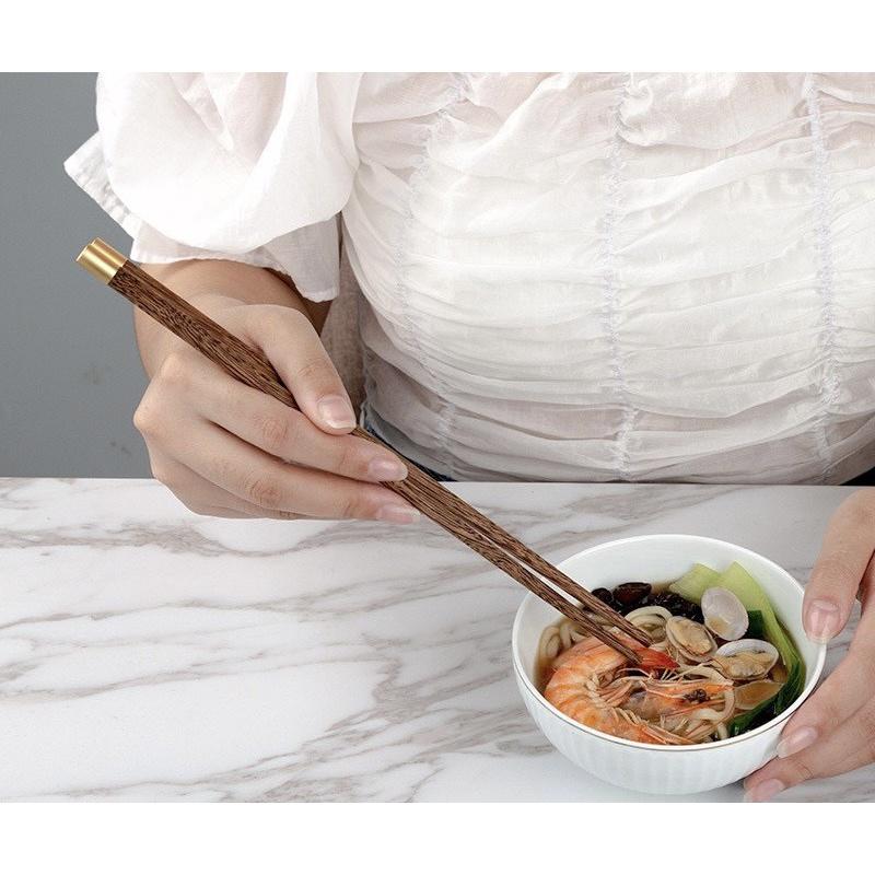 Hộp 10 Đôi Đũa Gỗ Bọc Thau Cao Cấp Phong Cách Nhật