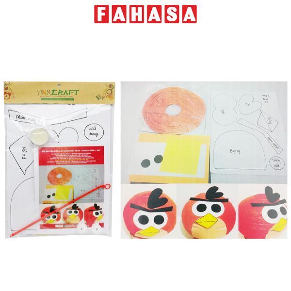 Bộ Nguyên Liệu Làm Lồng Đèn Tròn 20 Cm Vinacraft - Angry Bird Đỏ