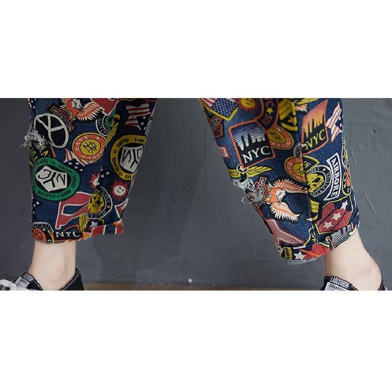 Quần yếm denim cạp cao cỡ lớn dễ phối đồ cho nữ
