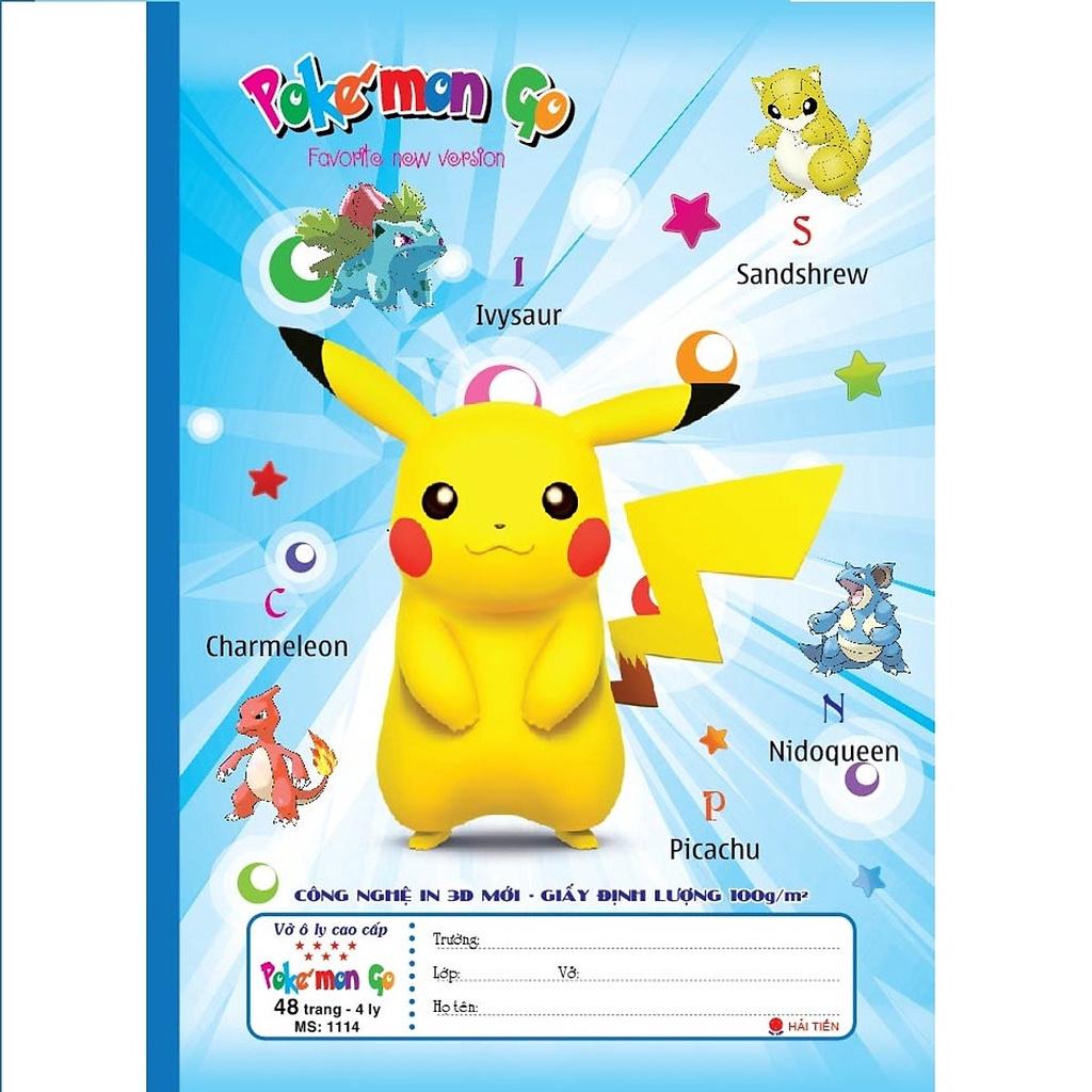 Lốc 10 vở 4 ôly Pokemon 48tr 1114 bìa 3D - giao mẫu ngẫu nhiên