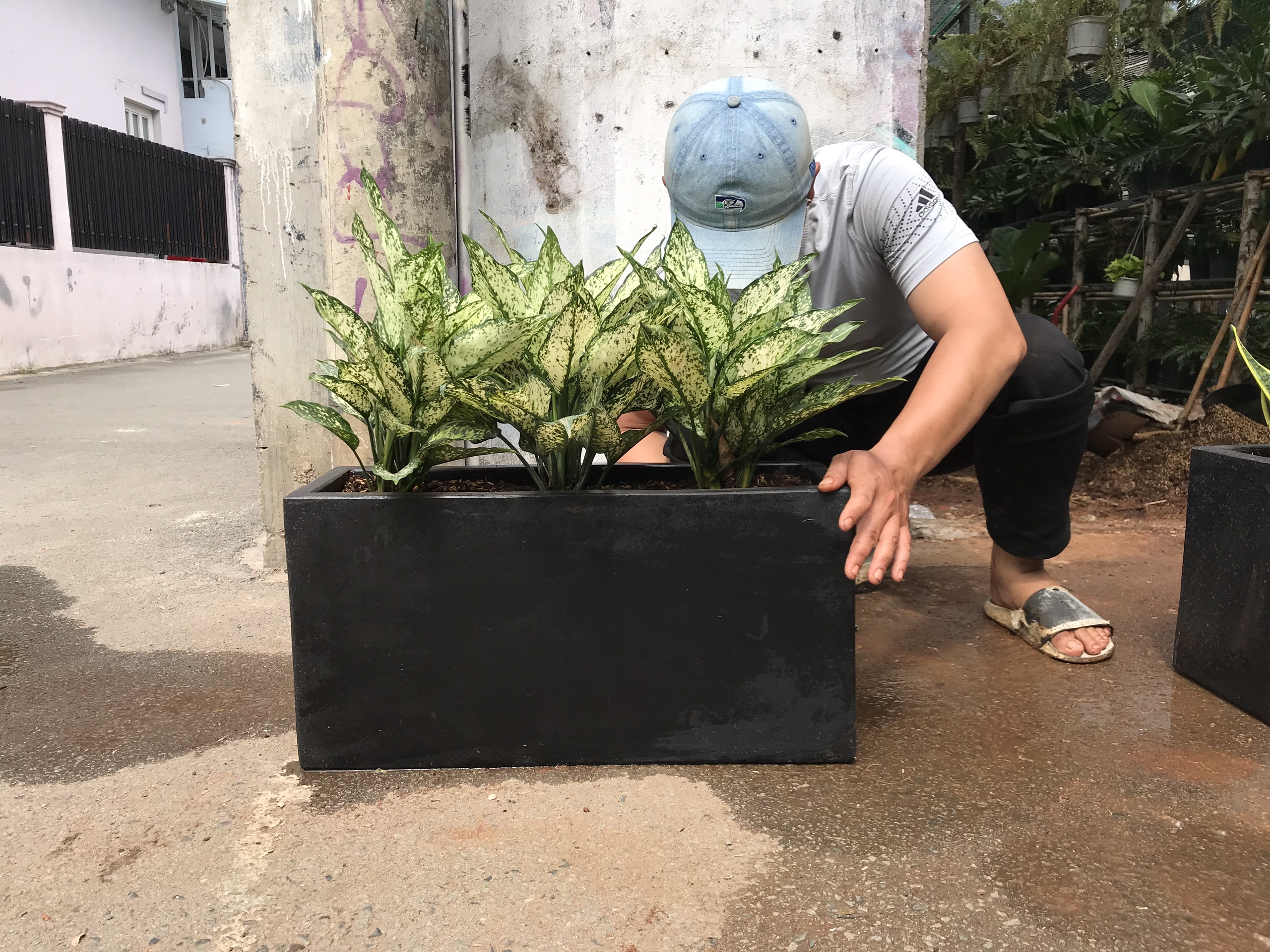 Chậu Đá Mài Chữ Nhật (Dài x Rộng x Cao) 60x30x30 cm