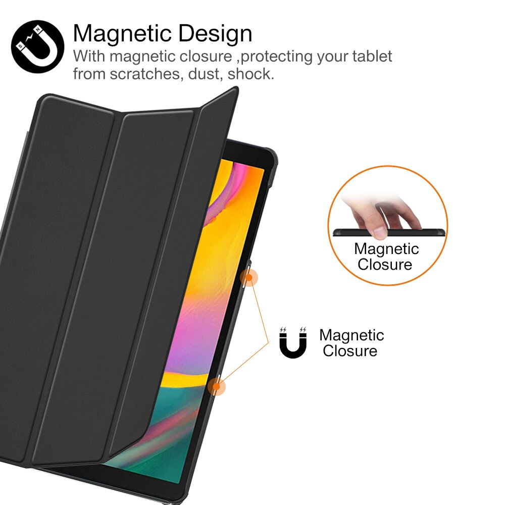 Case bao da chống sốc cho Samsung Galaxy Tab A 8.0 & S Pen 2019 P205 hiệu HOTCASE thiết kế siêu mỏng hỗ trợ Smartsleep, gập nhiều tư thế, mặt da siêu mịn - hàng nhập khẩu