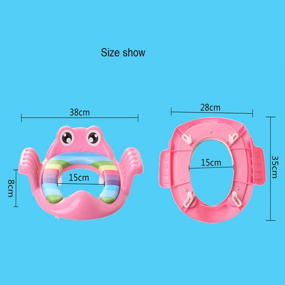 Thu nhỏ bồn cầu có tay vịn hình ếch ngộ nghĩnh cho bé - Bệ thu nhỏ bồn cầu - Miếng lót bồn cầu