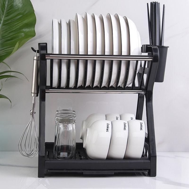 Hộ Gia Đình Món Ăn Phơi Vật Dụng Nhà Bếp Món Ăn Lưu Trữ Thoát Nước Giá Để Đồ Đa Năng 2 Tầng Món Ăn Lọc Giá Kichen Vật Dụng