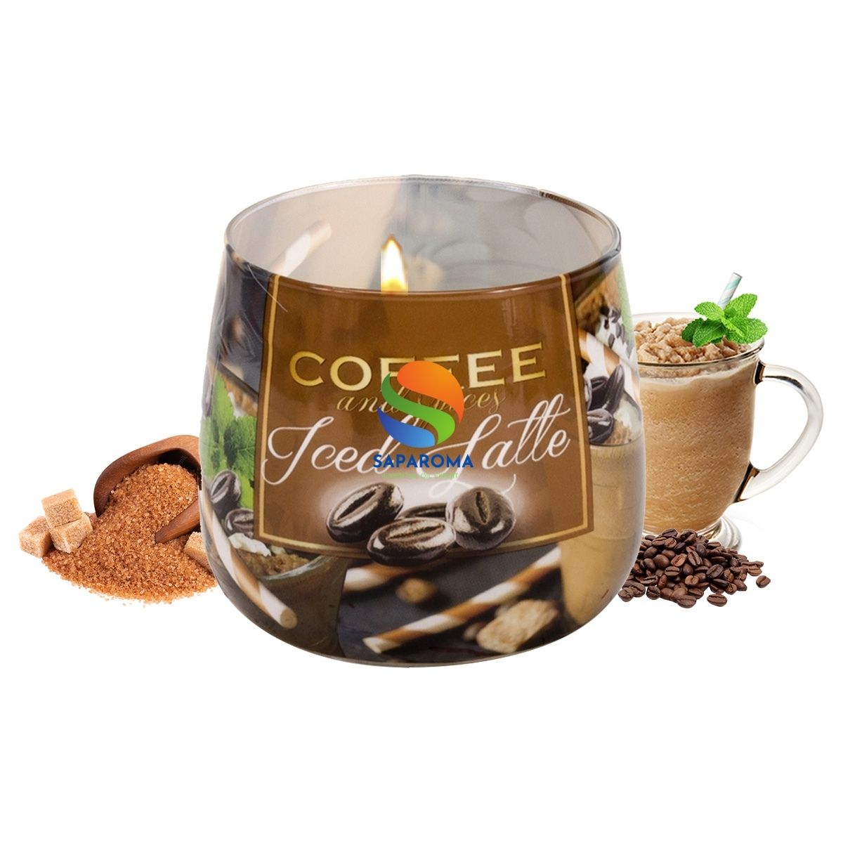 Ly nến thơm tinh dầu Bartek Coffee and Spices 100g QT04966 - cà phê capuchino, nến trang trí, thơm phòng, thư giãn, Hỗ trợ khử mùi