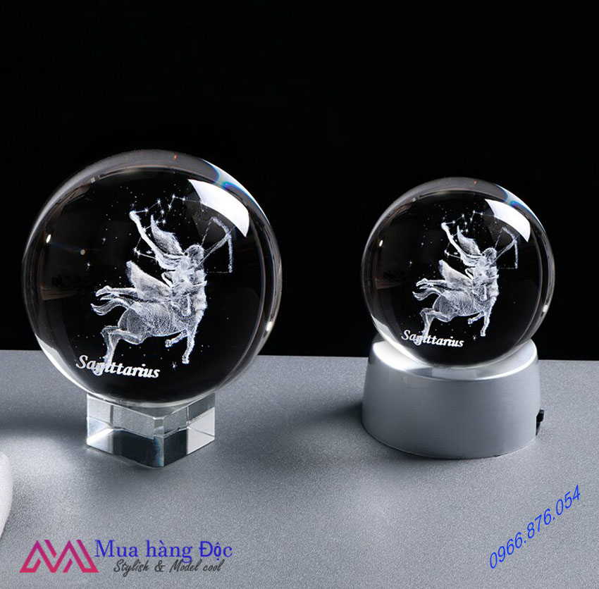 Bộ Quà Tặng Sinh Nhật  Quả Cầu Pha Lê 3D LED Cung Nhân mã Sagittarus