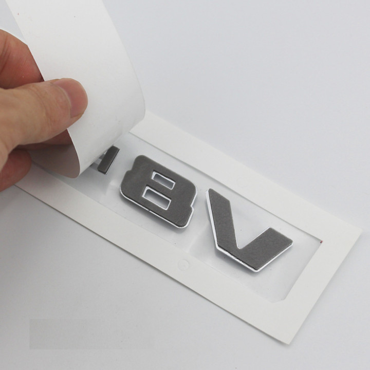 Decal tem chữ V8-Biturbo và V12-Biturbo dán hông xe Mercedes (Dạng Vát)