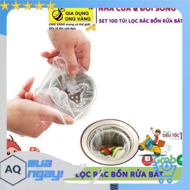 Set 100 Túi Lọc Rác Bồn Rửa Chén Bát Siêu Tiện Dụng, Gia Dụng Thông Minh