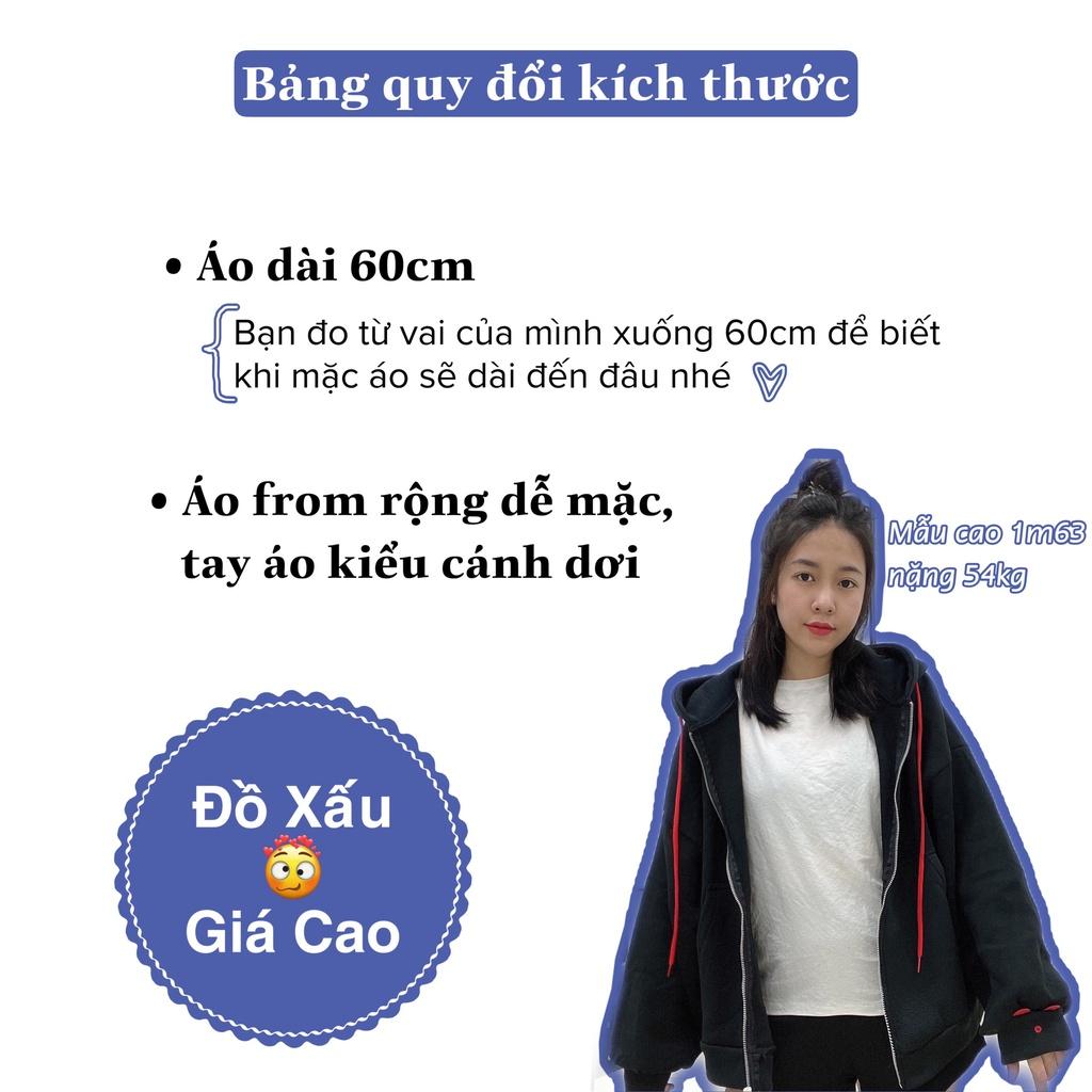 Áo khoác nữ hoodie tay bồng Chất vải nỉ bông.
