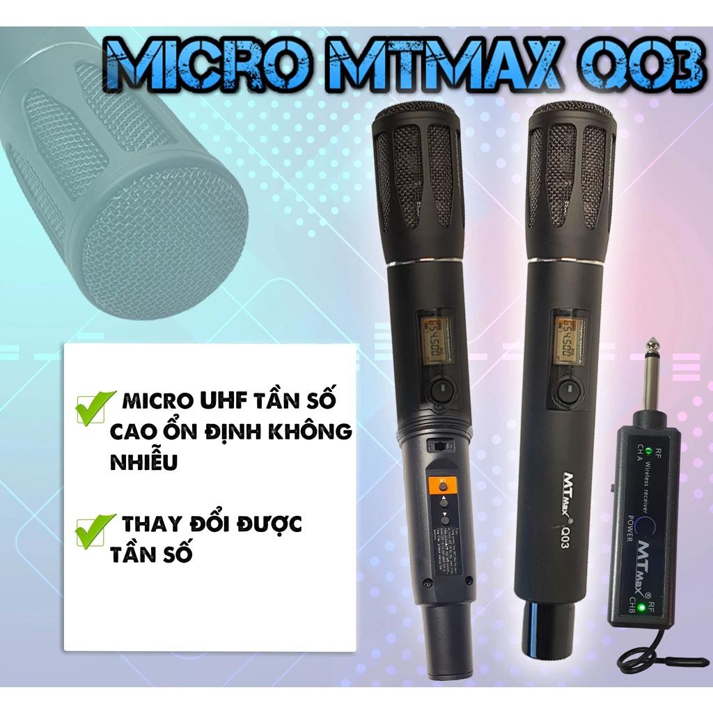 Micro Không Dây Có Nâng Tiếng, chỉnh được âm lượng, hát nhẹ, MTMax Q03 karaoke, mẫu mới sang trọng