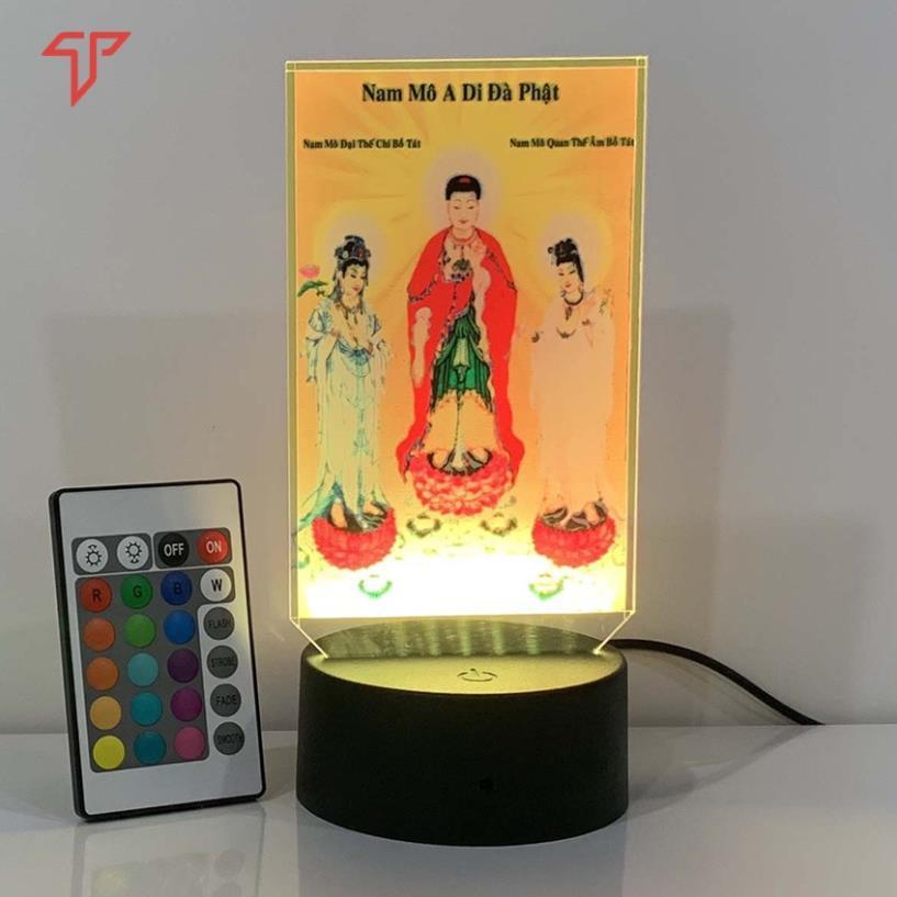 Đèn Led hình phật, hình phật mica led 3D, tranh phật để bàn, thờ xe ô tô xe tải, quà tặng phật giáo
