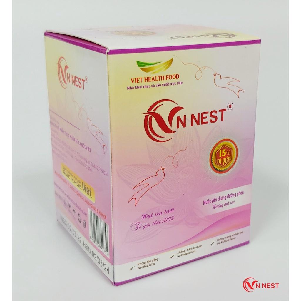 Yến Chưng Sẵn Đường Phèn Hạt Sen 15% (Lốc 6 Lọ x 70ml) - Vnnest