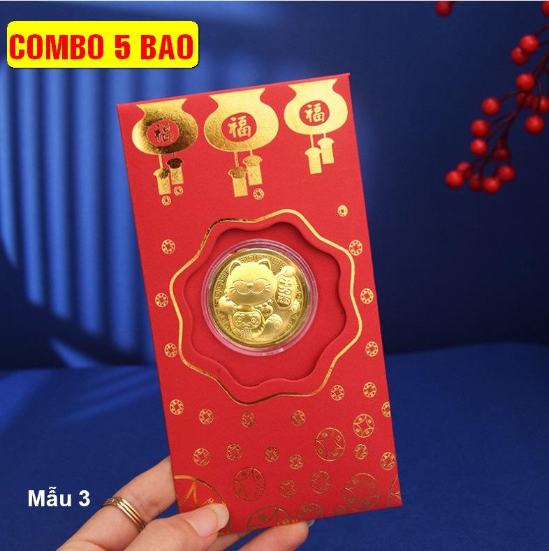 05 Bao Lì Xì Mèo Vàng Như Ý Cát Tường Đài Loan - Mẫu 3 - PASA COLLECTION