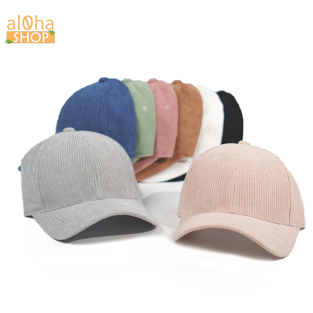 Mũ lưỡi trai vải nhung tăm trơn - nón Ulzzang unisex nam nữ chống nắng - al0ha Shop